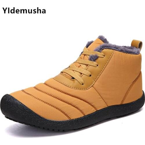 New Winter Casual Shoes Men Boots 2020 Men Snow Boots Fashion Men Ankle Boots Waterproof Shoes Warm Plush Slip On Male Shoes