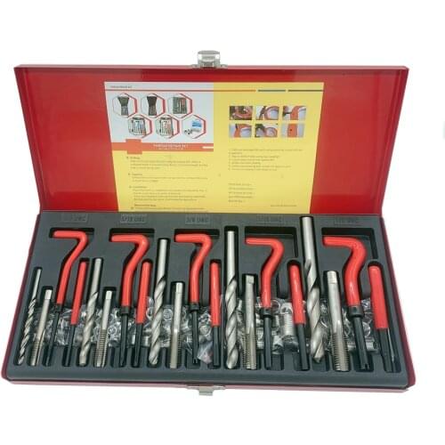 131pcs Thread Repair Recoil Insert Installation Kit Tool Drill Tap 1/4-20UNC 5/16-18UNC 3/8-16UNC 7/16-14UNC 1/2-13UNC