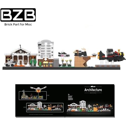 BZB MOC Magic City Go to the Future Skyline Building Creative Bricks Block Model Kids DIY Brain Game Toys Birthday Best Gifts