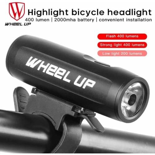 WHEEL UP 2021 New Aluminum Alloy Bicycle Headlights Cycling Equipment Accessories USB Charging Mountain Bike Lights for Cycling