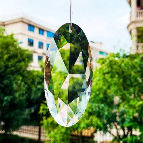 New 90mm Diamond Horse Eye Crystal Chandelier Parts DIY Hanging Suncatcher Crystal Prisms Pendant Home Wedding Decor Accessories