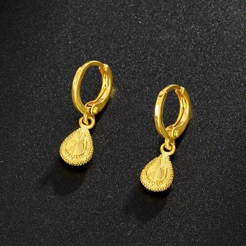 New Fashion Water Drop Earrings Yellow Gold Filled Elegant Wedding Accessories Gift