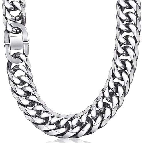 Necklace men stainless steel long necklace hip hop cuban link men necklace chain jewelry on the neck Male accessories wholesale