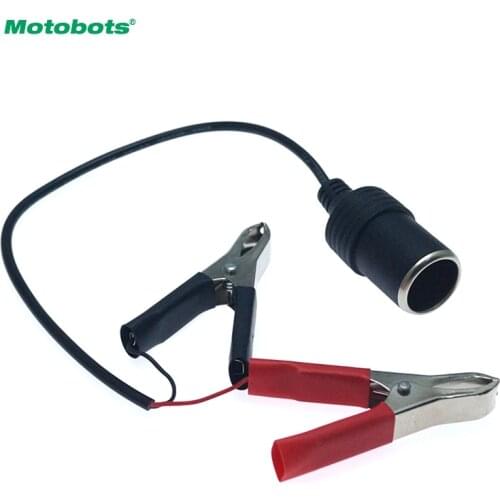 MOTOBOTS 12V Battery Terminal Clip-on Cigar Cigarette Lighter Power Socket Adapter Plug Car/Boat/Van For Camping Outdoor Woring