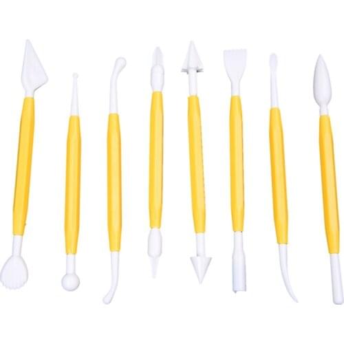 Christmas Gift for Kids Clay Sculpture Tools Clay Polymer Clay Tool 8 piece set-yellow