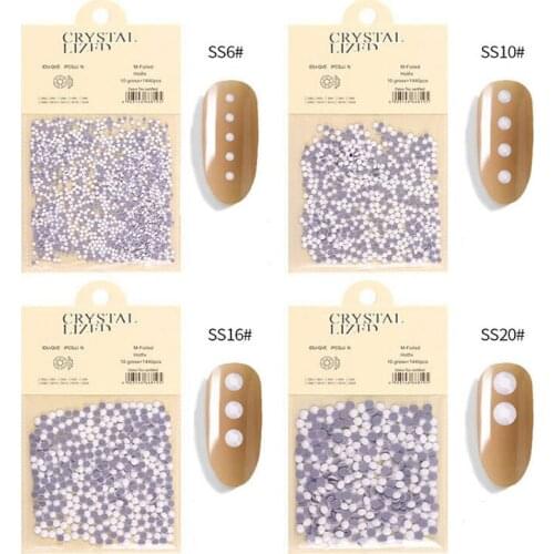 Ss6-Ss20 Porcelain White Glass High Quality Diamond Nail Art Non HotFix Rhinestone White AB Color, Glass Crystal Nail Decoration