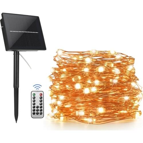 16m RF 17Key LED Outdoor solar lamp string 3528SMD led strip light Fairy Holiday Christmas Party Garland Solar Garden