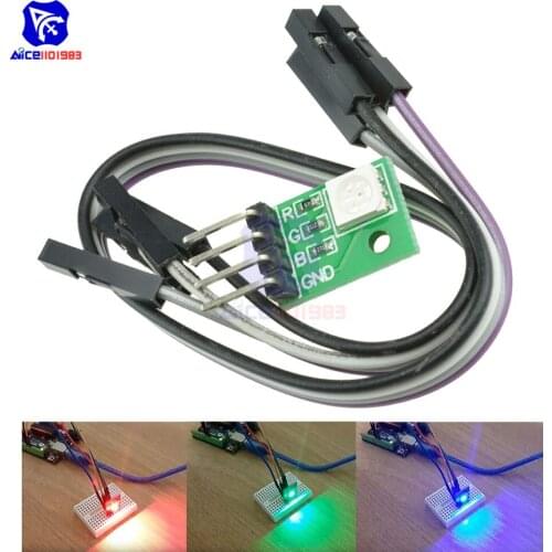 Diymore RGB LED Module 4 Pin Full Color LED Module with 4 Pin Female to Female Dupont Wire for Arduino MCU Raspberry