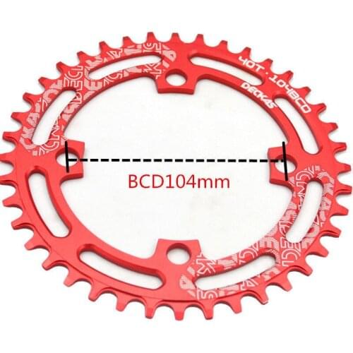 DECKAS 104BCD MTB Bike Narrow Wide Round Chainwheel Disc 40/42/44/46/48/50/52T