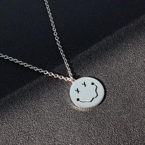 Stainless steel funny smiley sweater clothes chain naughty expression bag pendant personality neutral ins net red