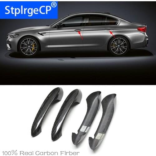 For BMW M5 2018 2019 2020 High Quality Carbon Fiber Door Handle protection cover Trims Fits