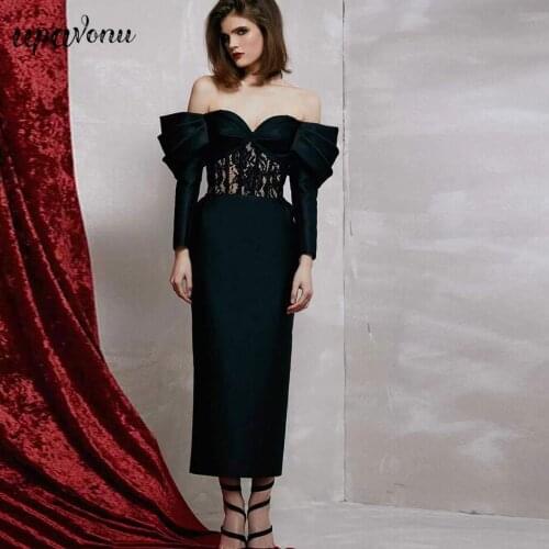 Free Shipping High Quality Bandage Skirt Sets Womens Sexy Halter Long Sleeve Card Shoulder Crop Top & Midi Skirt 2-Piece Set