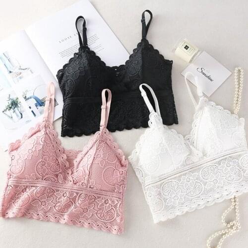 Sitonjwly Women Lace Bra Padded Brassiere Mujer Seamless Underwear Lingerie Wireless Push up Sleeping Bras Bralette Vest Tops
