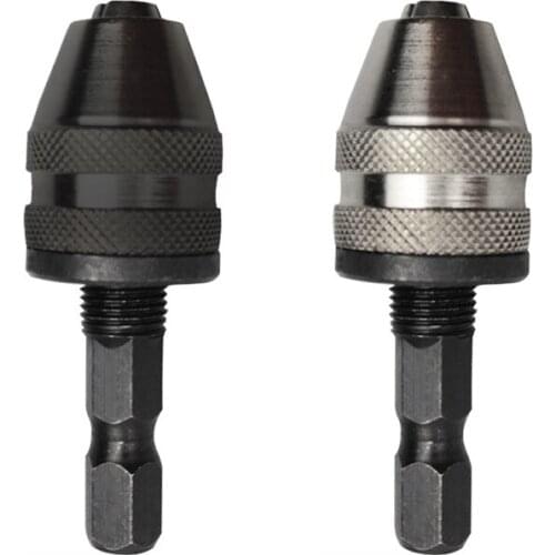 1/4" 6mm Keyless Chuck Driver Screwdriver Drill Bit Hex Shank Adapter Converte Quick Change