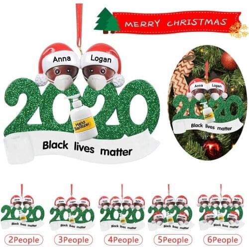 1PC 2020 Personalized Family Christmas Ornament Kit DIY Name Blessing Christmas Tree Hanging Pendant Creative Gift рождество