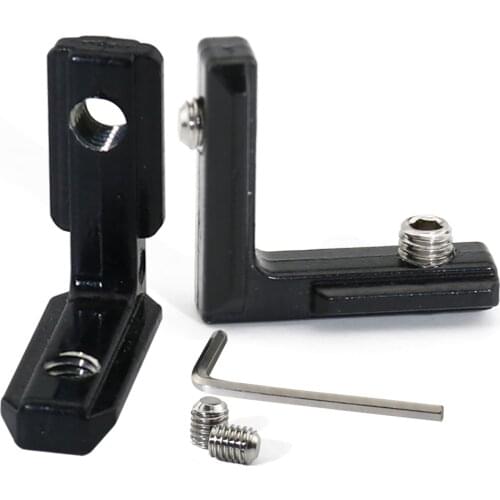 10pcs 20pcs 50pcs 20s L Shape Black Inner Corner Connector Joint Bracket with Screws for 2020 Aluminum Profile with slot 6mm