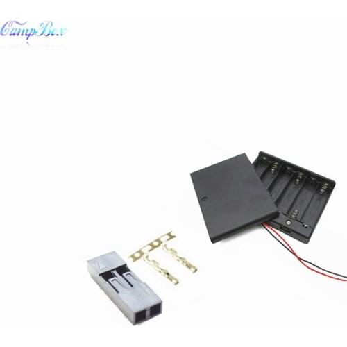 10Pcs 6xAA Battery Case Holder Socket Wire Junction Boxes With Wires, Switch&Cover, Dupont 2.54mm 2P Header and Crimps