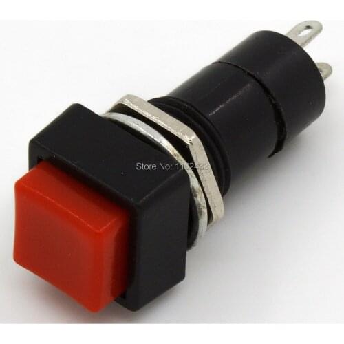 10pcs / lot PBS-12A 12mm self-lock ON - OFF square push button switch SPST pushbutton