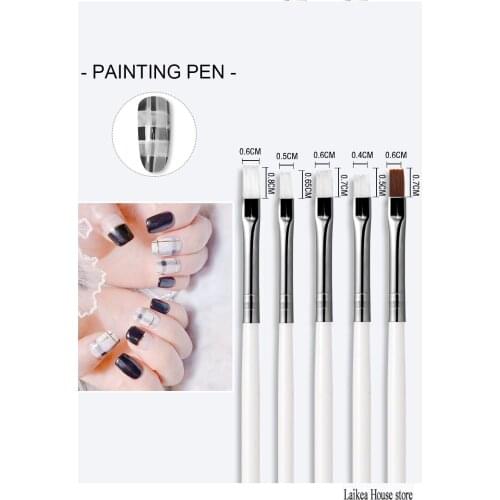 20PCS Makeup Brush Set Nail Brush Nail Set Drill Pen Flat Crystal Painting Drawing Carving Pen Manicure Tool Set Accessories