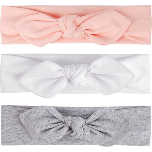 3pcs/set Bows Baby Headband Bunny Ears Hair Bands Soft Topknot Headband Infant Hair Accessories 3 Colors JFNY001