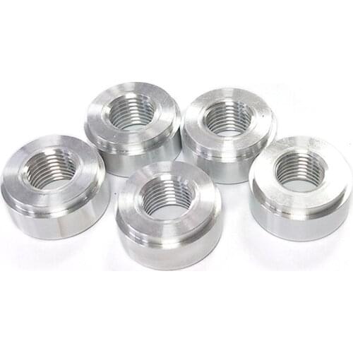 5pcs 1/4 NPT Female Aluminum Exhaust Pipe Base Heat-resisting Nut Exhaust Oxygen Sensor Weld-On Nu