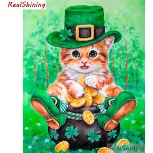 5D Diy Diamond Painting Cross Stitch full Square Diamond Embroidery cute cat picture for room Decor H1622