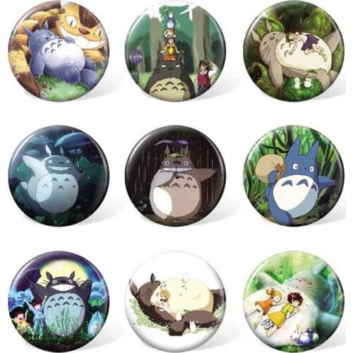 9pcs/set ) My Neighbor Totoro Anime Cartoon Badge Tonari no Totoro Costume Brooch Backpack or Bag Accessories