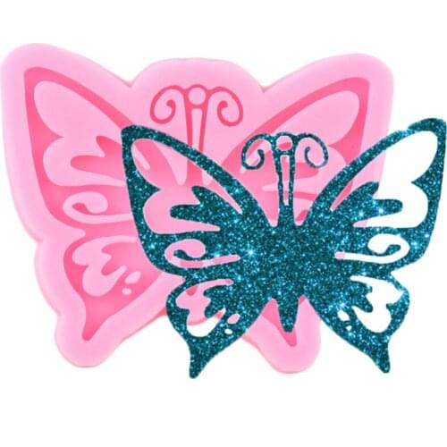 Shiny Glossy Pretty Butterfly Silicone Molds DIY Keychain Mold DIY Handmade Jewelry Mould Resin Craft Necklace Moulds