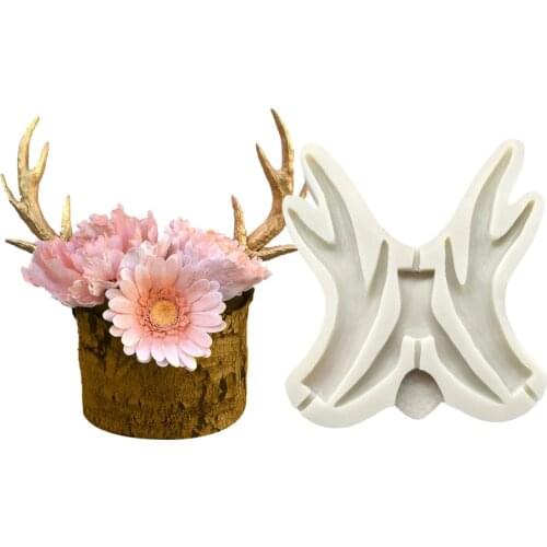 Large Antlers Silicone Molds Fondant Cakes Decor Tools Silicone Molds Sugarcrafts Chocolate Baking Tools For Cakes Gumpaste K873