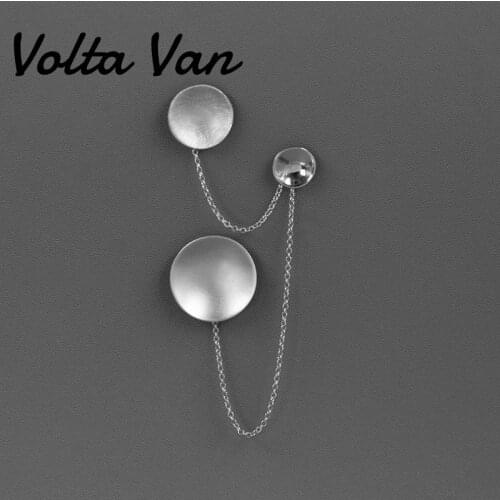 Volta Van Brooches 925 Sterling Silver Geometric Combination Concave Curve Fine Jewelry Elegant 2021 New Trendy Concise Brooch