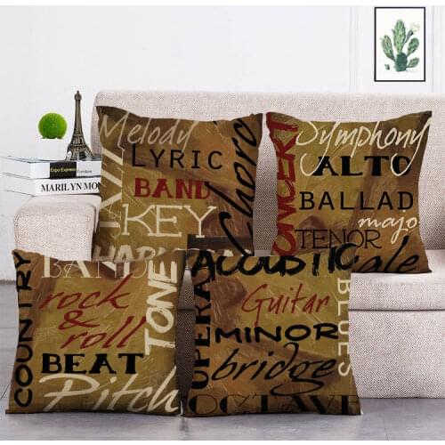 Letter Alto Ballad Pillow Cover Home Decoration 45*45 Cm Cushion Cover Microfiber Soft Comfortable Pillow Case T14