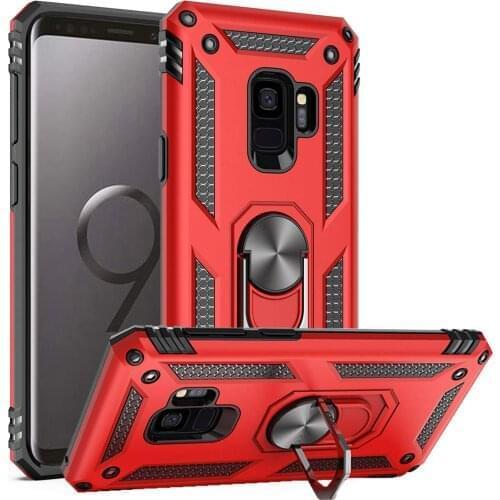 For Samsung S 9+ Case for Samsung Galaxy S9 Plus Protector Armor Military Shockproof Magnet Car Holder Ring Case Cover