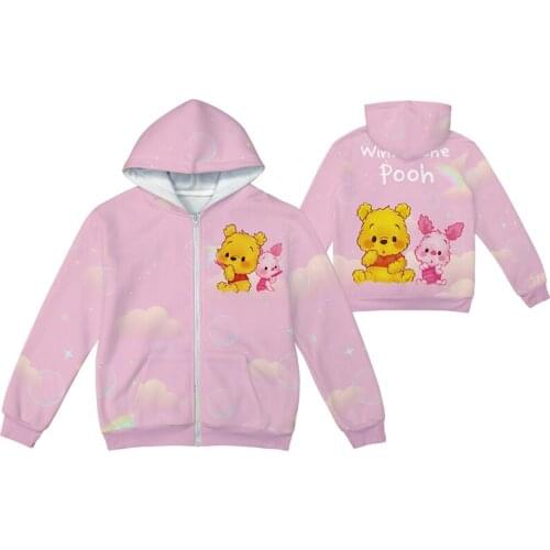 Disney Winnie Pooh Fashion Anime Figures Cartoon Products Cosplay Accessories Customized Sweatshirt Casual Hoodie Winter Gifts