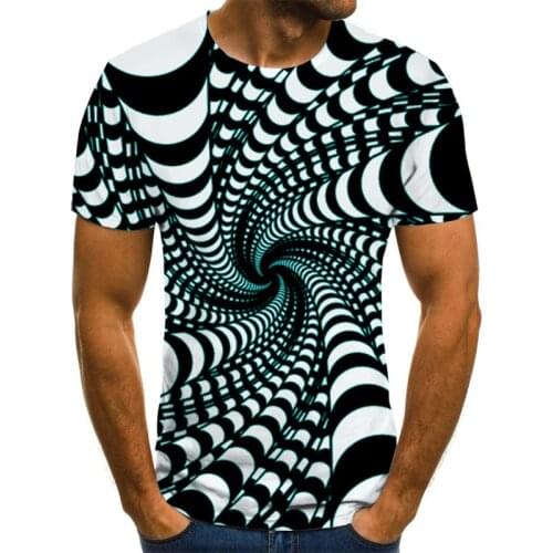 3d Space Vortex mens T-shirts 3D Print Fashion Cool Punk Style T-shirt Summer O-neck Breathable High Stretch Oversized tshirt
