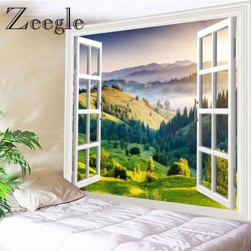Zeegle Scenic Pattern Tapestry Wall Hanging Beach Throw Rug Blanket Camping Tent Travel Mattress Bohemian Sleeping Pad Tapestry