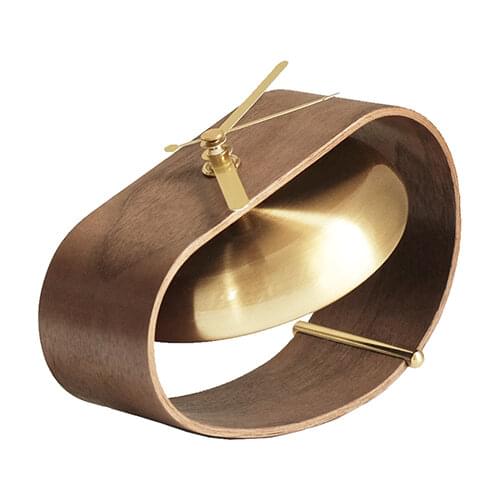 Creative Modern Table Clock Silent Watch Nordic Solid Wood Retro Gold Seat Desk Clocks Desktop Rocking Chair Clock Gift Ideas