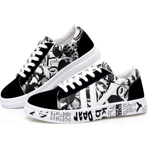 Unisex Black sneakers casual vulcanized shoes 2021 autumn plus size 39-44 couple shoes zapatillas mujer sneakers