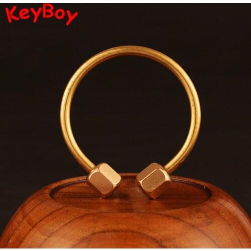 Brass Nordic Simple Round Key Holder Handmade Fashion Copper Car Keys Storage DIY Keychain Keyring Charms Pendants Accessories