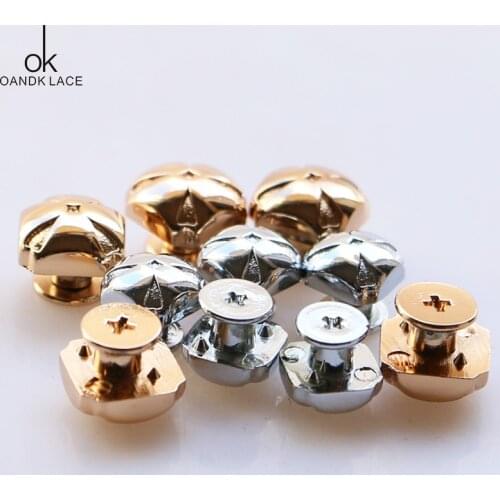 5pcs Meetee Gold Bags Hardware Accessories Metal Studs Button Rivet Screw Handbag Bottom Decor Buckles Nails DIY Leather Craft