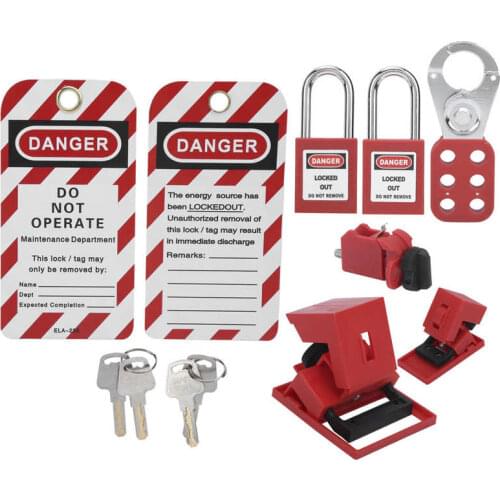Lockout Hasp Kit Lockout Tagout Kit Multifunctional with Pocket Bag for Lock Out Tag Out