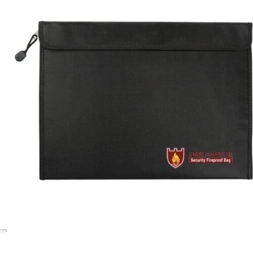 38*28cm Fireproof Fire Resistant Document Bag File Holder Non-itchy Liquid Silicone Coated fit for Cash Jewelry Passport Laptop