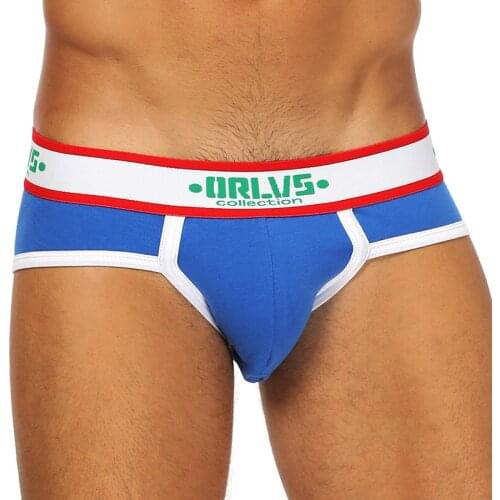 ORLVS Brand 50PC/LOT Wholesale Men Underwear Sexy Briefs Comfortable Underpants Male Panties Breathable Cotton Quick Dry Mesh