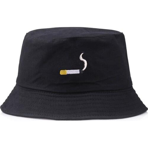 Unisex Embroidered Foldable Bucket Hat Beach Sun Hat Street Headwear Fisherman Outdoor Cap Men and Woman Hat