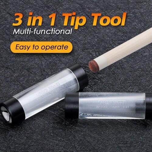 Professional Pool Cue Repairers Tip With Trimmer Burnisher Shaper Tapper Tip Durable Professional Tip Tool Billiard Accessories