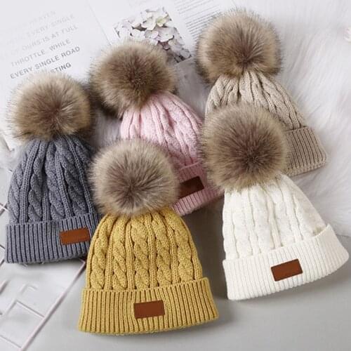 New Pompom Baby Beanie Hat Solid Color Newborn Baby Girl Boy Autumn Winter Hat Warm Knitted Kids Children Beanies