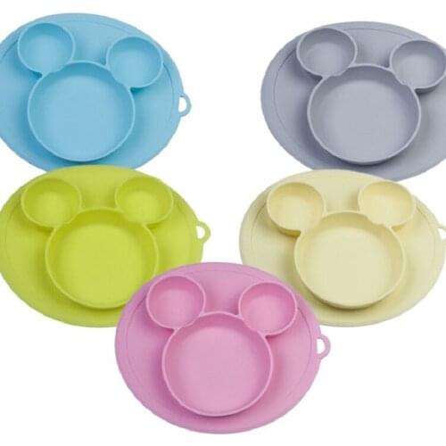 Kids Bowl Plates baby feeding silicone plate childrens integrated baby silica gel dishes