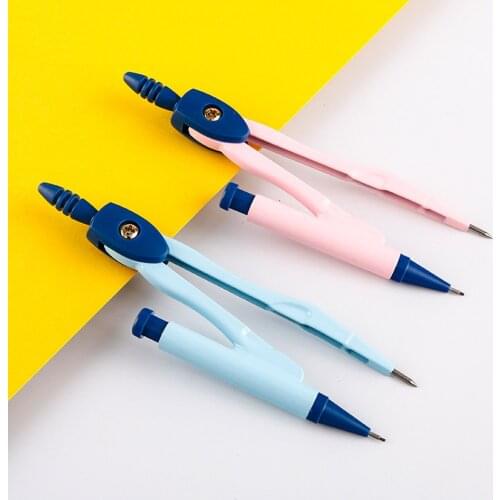 Cute Metal Student Steel Drawing Compass Math Geometry Tools 0.7mm Circles School Supplies For Student Stationery