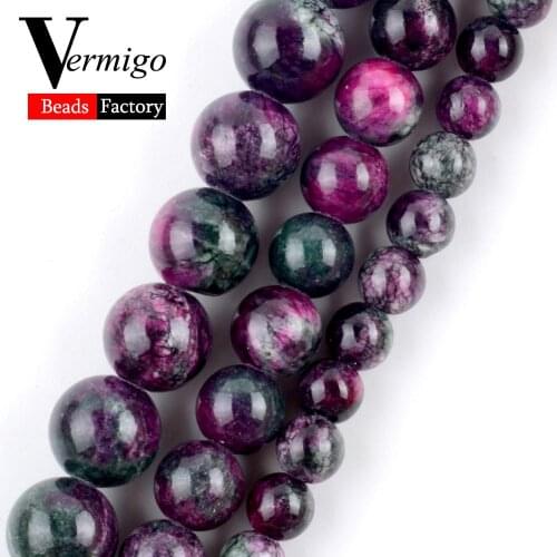 Tourmaline Persian Jades Natural Stone Bedas for Jewelry Making Loose Spacer Round Beads Diy Necklace Bracelet 6mm/8mm/10mm 15"