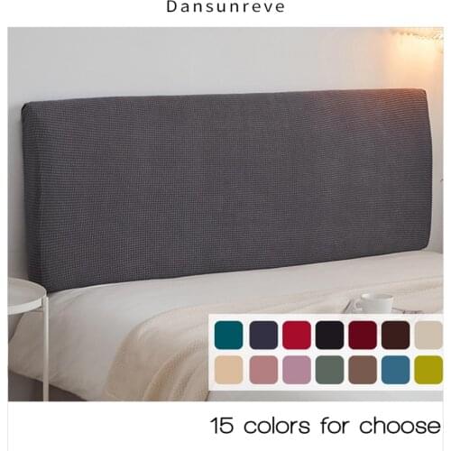 Dansunreve Thicken Elastic All-inclusive Bed Head Covers Headboard Cover Solid Color Fleece For Home Back Chair Case Plain Dyed