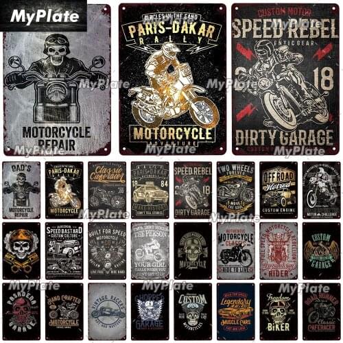 Garage Vintage Metal Sign Tin Sign Vintage Decor Motorcycle Plaque Home Wall Decor Bar Club Sign Home Decor Poster Custom